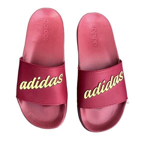 adidas ADILETTE SHOWER SLIDES Red/Sandy Beige Sandal - Picture 4 of 15